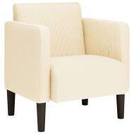 Разтегателен диван с подлакътници кремав 54 см велурена тъкан