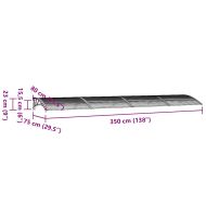 Навес за врата, черно и прозрачно, 350x75 см, поликарбонат