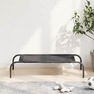 Повдигнато легло за кучета, черно, S, textilene