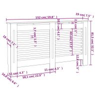 Параван за радиатор, антрацит, 152x19x81,5 см, МДФ