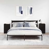 Нощни шкафчета с 3 чекмеджета, 2 бр, черни, 39x35x65 см