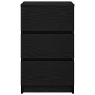 Нощни шкафчета с 3 чекмеджета, 2 бр, черни, 39x35x65 см