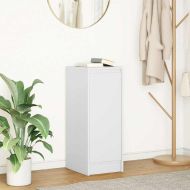 Сайдборд, бял, 29,5x34x76 см, инженерно дърво