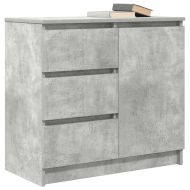 Бюфет с чекмеджета, бетонно сив, 71x35x65 см, инженерно дърво