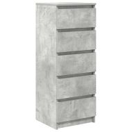 Бюфет с чекмеджета, бетонно сив, 37,5x35x99 см, инженерно дърво