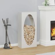 Стойка за дърва, бяла, 50x23x100 см, студеновалцувана стомана