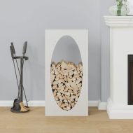 Стойка за дърва, бяла, 50x23x100 см, студеновалцувана стомана