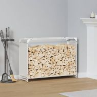 Стойка за дърва, бяла, 90x28x65 см, студеновалцувана стомана