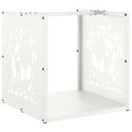 Стойка за дърва, бяла, 40x40x40 см, студеновалцувана стомана