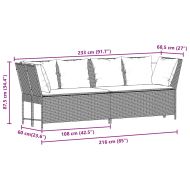 Градински диван с възглавници кафяв полиратан