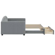 Канапе с изтеглящо легло и чекмеджета светлосиво 90x190 см плат
