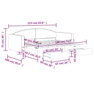 Канапе с изтеглящо легло и чекмеджета светлосиво 90x190 см плат