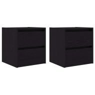 Нощни шкафчета за стенен монтаж, 2 бр, Черен дъб, 38x34x40 см
