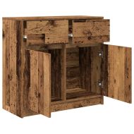 Бюфет с чекмеджета, старо дърво, 80x34x76 см, инженерно дърво