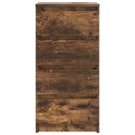 Сайдборд, опушен дъб, 37,5x35x76 см, инженерно дърво