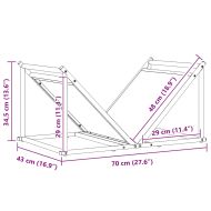 Стойка за дърва, бяла, 70x43x34,5 см, студеновалцувана стомана