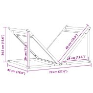 Стойка за дърва, 70x43x34,5 см, студеновалцувана стомана
