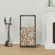 Стойка за дърва, черна, 44x28x90 см, студеновалцувана стомана