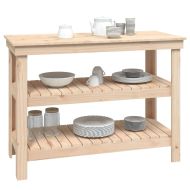 Работна маса, 110,5x50x80 см, борово дърво масив