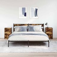 Нощни шкафчета с 3 чекмеджета, 2 бр, опушен дъб, 39x35x65 см