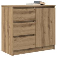 Бюфет с чекмеджета, дъб артизан 71x35x65 см Инженерна дървесина