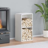 Стойка за дърва, бяла, 40x30x75 см, студеновалцувана стомана