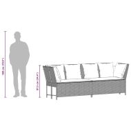 Градински диван с възглавници бежов полиратан