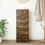 Бюфет с чекмеджета, опушен дъб, 37,5x35x99 см, инженерно дърво