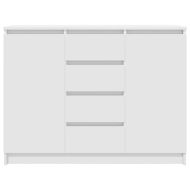 Бюфет с чекмеджета, бял, 100,5x35x76 см, инженерно дърво