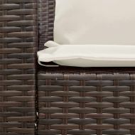 5-местен градински диван с възглавници, кафяв, полиратан