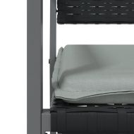 Градински комплект с възглавници от 9 части полиратан и стомана