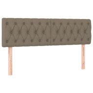 Боксспринг легло с матрак и LED, таупе, 140x190 см, плат