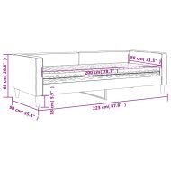 Канапе с матрак, черно, 80x200 см, плат