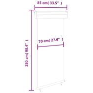 Вертикална тента за балкон, 85x250 см, кремава