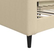 Кушетка, кремава, 90x200 см, текстил