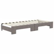 Канапе с изтеглящо легло и матрак таупе 80x200 см плат