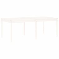 Градински трапезен комплект от 17 части, бял, масивен бор