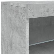 Сайдборд с LED светлини, бетонно сив, 123x37x67 см