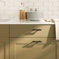 Дръжки за шкафове, 20 бр, черни, 64 мм, неръждаема стомана