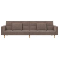 2-местно разтегателно канапе с две възглавници, таупе, текстил