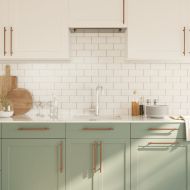 Дръжки за шкафове, 20 бр, бронз, 224 мм, неръждаема стомана