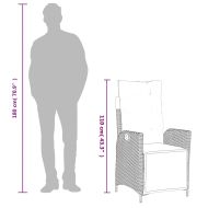 Градински трапезен комплект 7 части възглавници черен полиратан