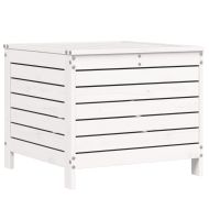 Градински комплект диван от 7 части, бял, масивно дърво бор