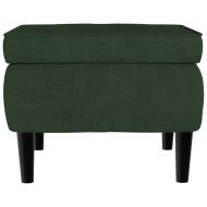 Фотьойл Wingback с табуретка, тъмнозелена, кадифе