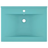 Луксозна мивка отвор за кран светлозелен мат 60x46 см керамика