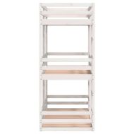 Триетажно легло, бяло, 90x200 см, борово дърво масив