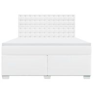 Боксспринг легло с матрак, бяло, 180x200 см, изкуствена кожа