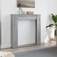 Облицовка за камина сив сонома 100x20x100 см инженерно дърво