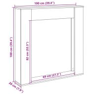 Облицовка за камина бетонно сив 100x20x100 см инженерно дърво