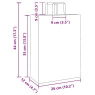 Хартиени торбички 250 бр с дръжки розови 26x12x35 см